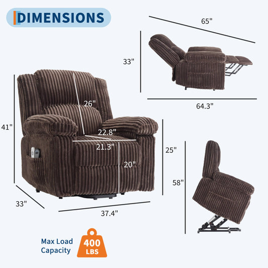 GarveeHome Electric Power Lift Recliner for Elderly with Plush Comfort