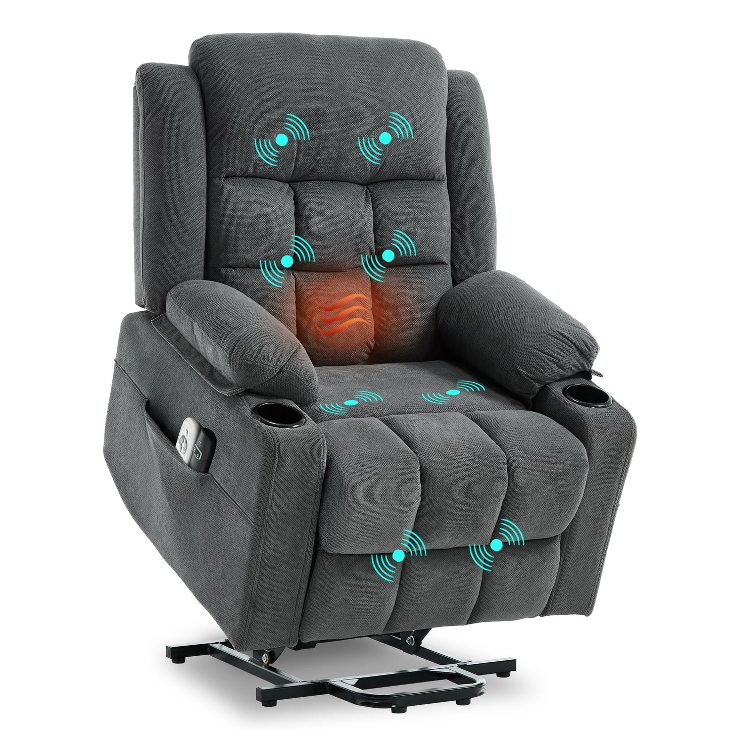 Ketaiyou Infinite Position Power Lift Recliner with Heat, Massage & USB-C
