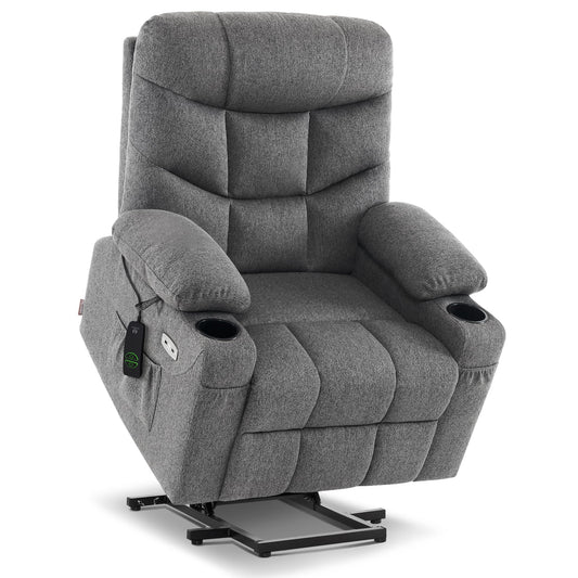 MCombo Power Lift Recliner with Extended Footrest – Dark Gray Edition